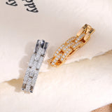 Half Pavé Tank Link Statement Ring - detail view | Floysun