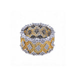 Two-Tone Clover Pavé Lace Band Ring - detail view | Floysun