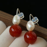 Natural Gemstone & Pearl Drop Earrings