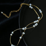 Starry Scattered Irregular Freshwater Pearl Collarbone Necklace