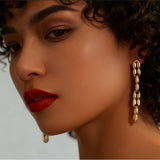 Sculptural Interlocking Link Drop Earrings