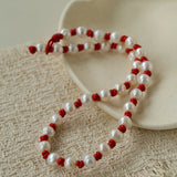 Natural Pearl Knotted Leather Necklace