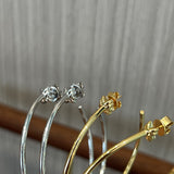 Minimal Cross Design Sterling Silver Hoop Earrings