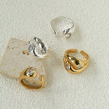 Fluid Teardrop Cubic Zirconia Open Ring