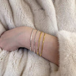 Textured Flat Snake Chain Bracelet - alternate angle | Floysun