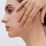 Twisted Braided Statement Ring - Wide