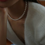 Elegant Swarovski Pearl Gradient Collarbone Necklace
