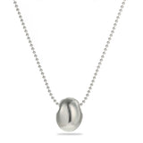 Minimalist Organic Oval Pendant Necklace