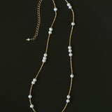 Starry Scattered Irregular Freshwater Pearl Collarbone Necklace