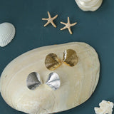 Ocean Style Shell & Paved Starfish Stud Earrings