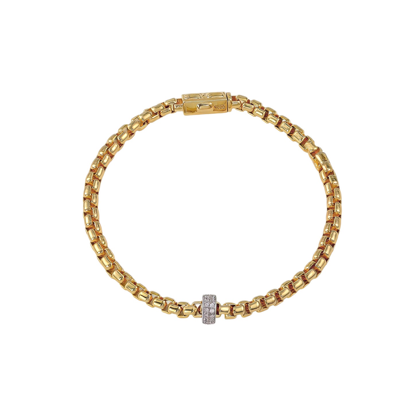 Cubic Zirconia Pavé Barrel Link Bracelet - side view | Floysun