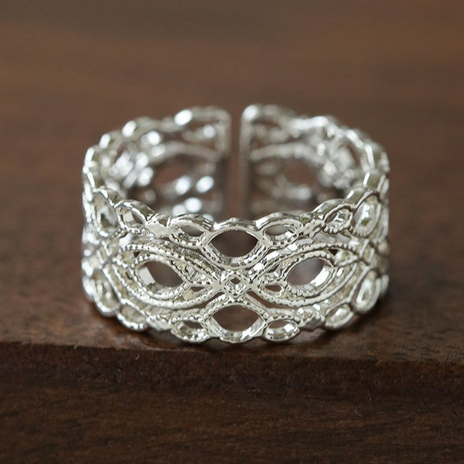 Vintage Palace Lace Filigree Zircon Open Ring