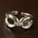 Minimalist Sleek Geometric Cubic Zirconia Open Ring