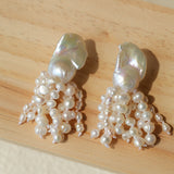 Baroque & Freshwater Pearl Tassel Drop Earrings