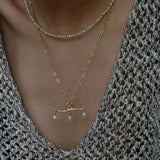 Freshwater Pearl T‑Shape Balance Pendant Necklace