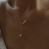 Y-chain Pearl Pendant Necklace