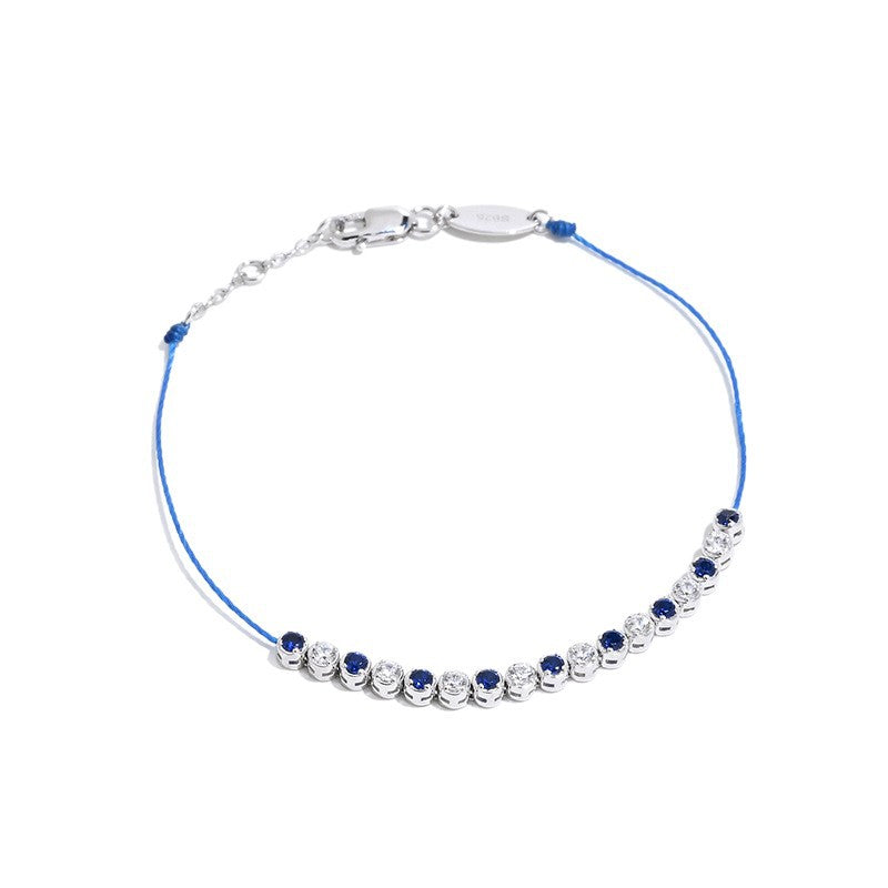 S925 Silver Gold-Plated CZ Colored String Bracelet