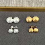 Handcrafted Irregular Brushed “Little Silver Bean” Earrings