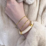 Textured Flat Snake Chain Bracelet - front product view 2 | Floysun