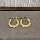 Vintage Sterling Silver Twisted Rope Hoop Earrings