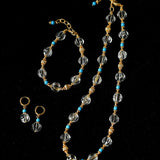 Turquoise Glass Lantern Bead Bracelet