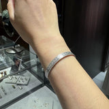 Vintage Vine Pattern Open Cuff 925 Silver Bracelet