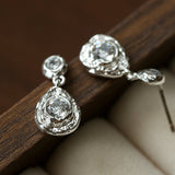 Lava Texture Inlaid Zircon Teardrop Stud Earrings