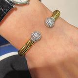 Vintage Spiral Pavé Open Bangle