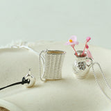 Minimalist Vase / Wine Jug / Wallet Sculptural Pendant Long Necklace