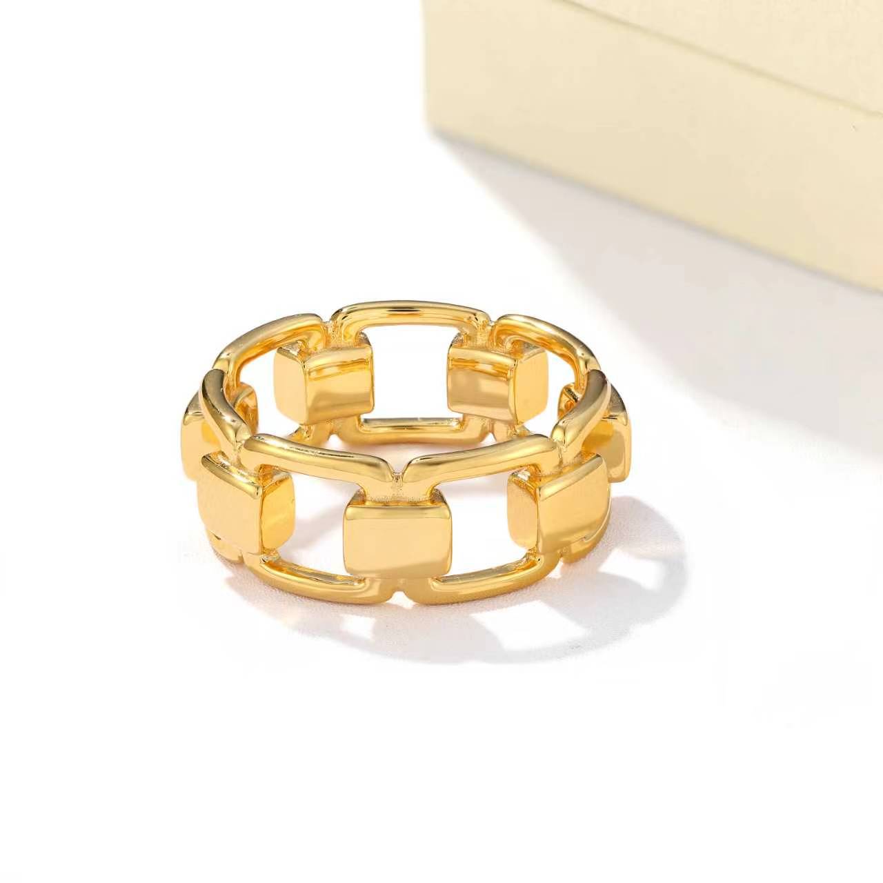 Geometric Link Openwork Band Ring - front product view 2 | Floysun