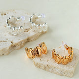 Minimalist Multi Oval C Hoop Earrings