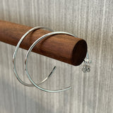 Minimal Cross Design Sterling Silver Hoop Earrings