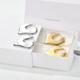Japanese Minimalist Polished Heart Earrings