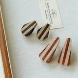 Forest-Inspired Geometric Wood Earrings