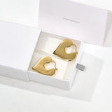 Japanese Minimalist Polished Heart Earrings