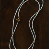 French Style Long Freshwater Pearl OT Clasp Lariat Necklace