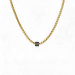 Cubic Zirconia Pavé Barrel Link Necklace - close-up detail | Floysun