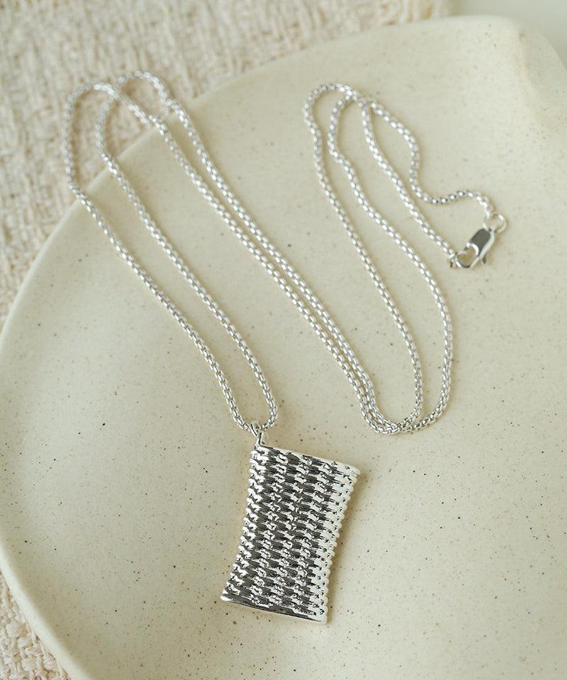 Minimalist Vase / Wine Jug / Wallet Sculptural Pendant Long Necklace