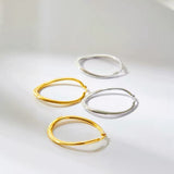 Twisted Oval 925 Silver Hoop Earrings