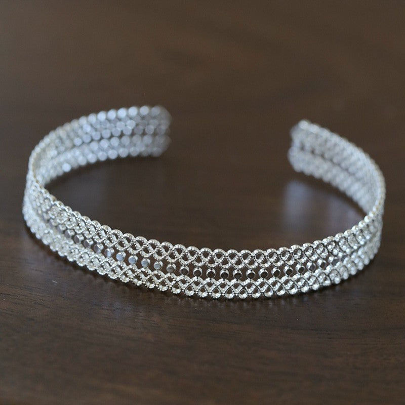 Vintage Palace Lace Filigree Open Cuff  Stackable Bracelet