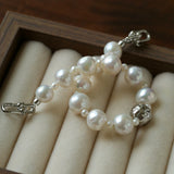Luxury Elegance Natural Freshwater Pearl Spacer Bead Bracelet