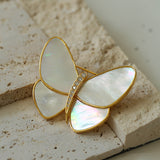 Broche Papillon Élégante en Nacre Blanche