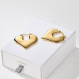 Japanese Minimalist Polished Heart Earrings