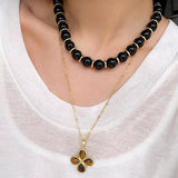 Natural Stone Four-Leaf Clover Necklace