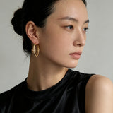 Vintage Hammered Mini Pearl Statement Hoop Earrings