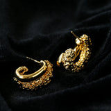 Designer Premium Dual Band Lava Textured Hoop Earrings