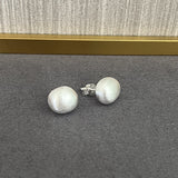 Handcrafted Irregular Brushed “Little Silver Bean” Earrings