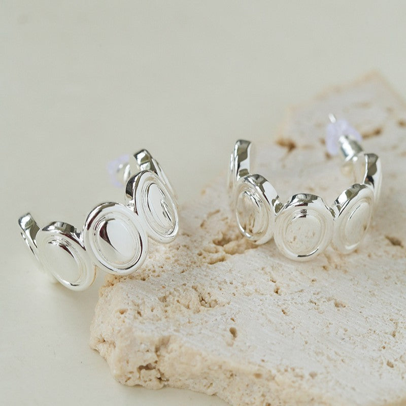 Minimalist Multi Oval C Hoop Earrings