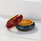 Japanese Minimal Enamel Slim Band Ring | Versatile Layering Style