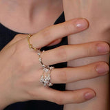 925 Silver Double Flower Ring Stacking Rings
